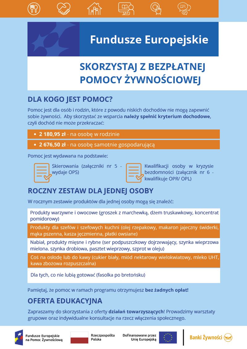 Plakat pomoc żywnościowa