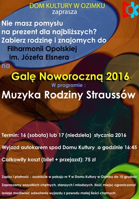 GALA NOWOROCZNA W FILHARMONII OPOLSKIEJ