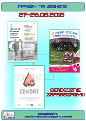 Imprezy na weekend 27-28 czerwca 2015