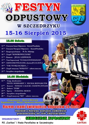 ZAPRASZAMY NA FESTYN ODPUSTOWY W SZCZEDRZYKU