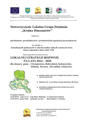 Konsultacje społeczne w zakresie analizy słabych i mocnych stron, szans i zagrożeń a także celów LSR