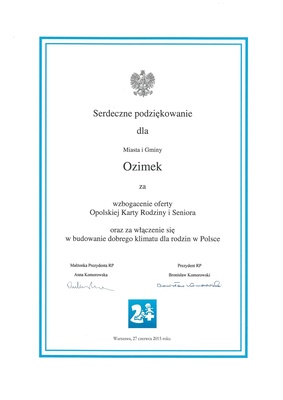 Podziękowania dla gminy