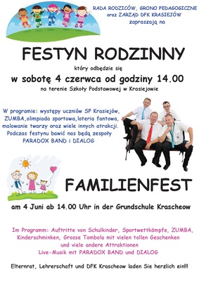 ZAPROSZENIE NA FESTYN RODZINNY W KRASIEJOWIE