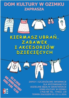 Kiermasz ubrań, zabawek i akcesoriów dziecięcych 