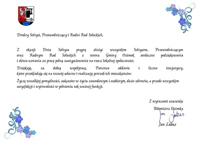 Życzenia z okazji Dnia Sołtysa