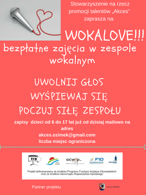 Kolejny projekt wokalny Stowarzyszenia Akces, liczba miejsc ograniczona, zapisy do 6 września