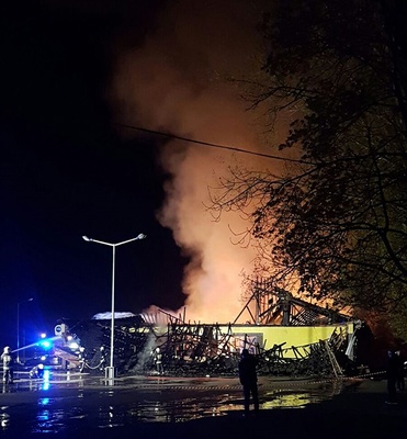 Pożar Marketu Biedronka w Ozimku