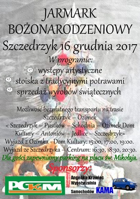 BEZPŁATNY TRANSPORT NA JARMARK BOŻONARODZENIOWY 