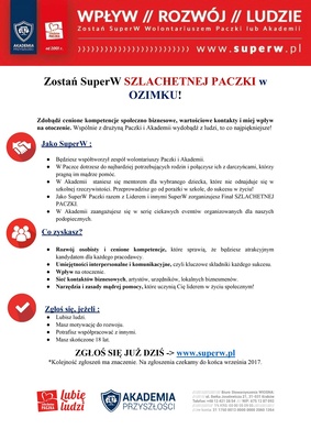 Zostań SuperW Szlachetnej Paczki w Ozimku