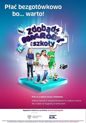 Płać bezgotówkowo w urzędzie i pomóc zdobyć atrakcyjne nagrody dla szkół