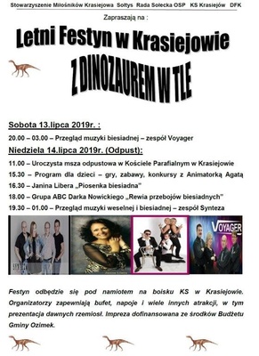 Letni Festyn w Krasiejowie z Dinozaurem w Tle