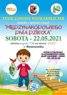 XXXIII Zawody Wędkarskie Par (dziecko + opiekun) z okazji Międzynarodowego Dnia Dziecka