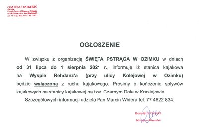 OGŁOSZENIE
