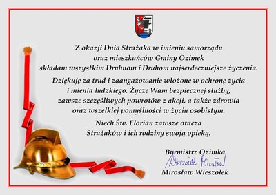 Życzenia z okazji Dnia Strażaka