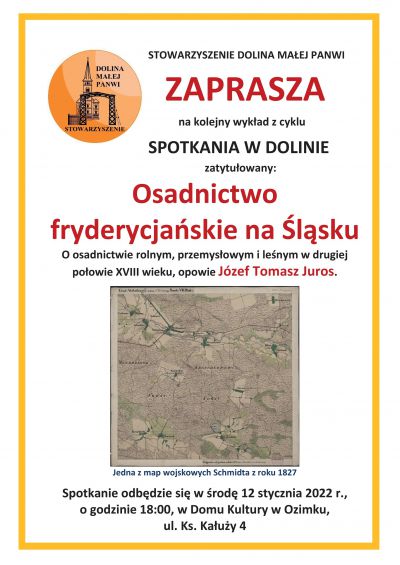 Zapraszamy na wykład na temat osadnictwa fryderycjańskiego na Śląsku
