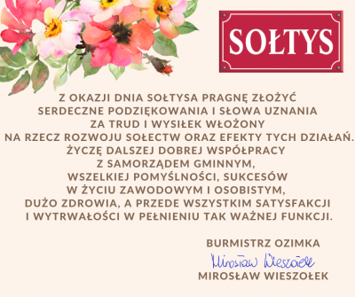 Życzenia z okazji Dnia Sołtysa