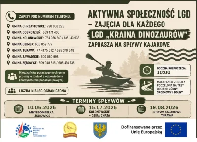 Spływy kajakowe - Aktywna społeczność LGD - zajęcia dla każdego