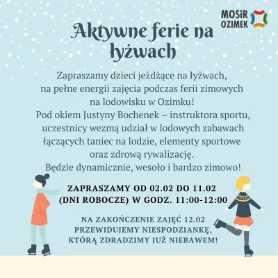 Aktywne ferie na łyżwach