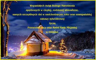 Życzenia dla mieszkańców od Rady Miejskiej w Ozimku.