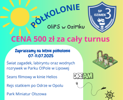 Letnie półkolonie z SP3 Ozimek – niezapomniana przygoda czeka!