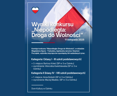 Wyniki konkursu „Niepodległa: Droga do Wolności” - wyróżnieni uczniowie Trójki